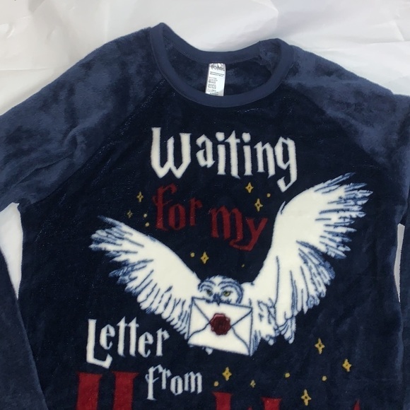 KIDS Harry Potter Blue Cove HP Waiting for My Letter Sleepwear Top Size M 8-10 - Picture 1 of 4